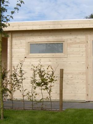 Modern witvuren tuinhuis